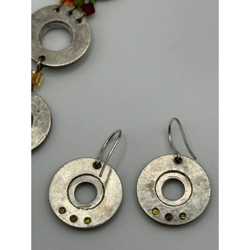 Firefly Multicolor‎ Crystal Rhinestone Circle Bracelet & Earrings